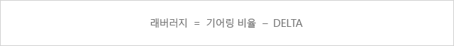 레버러지 = 기어링 비율 - DELTA