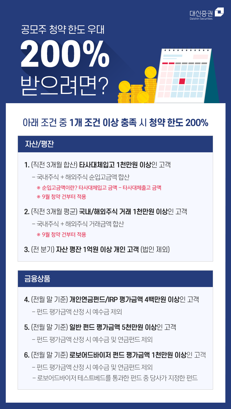 공모주 청약 한도 우대 200% 받으려면?